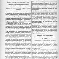 2451 - Page 2396 - Partie scientifique. L’actualité scientifique. Les Sociétés Savantes. Paris. Société médicale des hôpitaux de Paris. L’emploi de l'hormone mâle (testostérone) chez les femmes tuberculeuses, (31-3-1939) / Pancréatite aiguë hémorragique Présence d’un corps étranger dans le canal de Wirsung, (28-4-1939)
