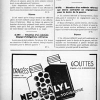 2463 - Page 2408-XXXII - Correspondance. Questions médico-militaires. Les affectations en temps de guerre dépendent des besoins du service / Situation d’un médecin dégagé d’obligations militaires / Situation d’un médecin réformé qui désire contracter un engagement pour la durée de la guerre