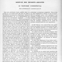 2476 - Page 2421 - Partie scientifique. Travaux originaux. Hospice des enfants - assistés. Le nanisme congénital, par le Professeur P. Lereboullet