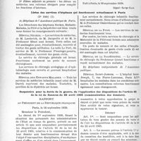 2495 - Page 2440 - Partie professionnelle. Documentation du temps de guerre. Élèves en médecine remplissant à titre provisoire les fonctions d’interne ou d’externe des hôpitaux de Paris / Listes des services d’hôpitaux qui fonctionnent actuellement à Paris / Suspension pour la durée de la guerre, de l'application des dispositions de l’article 65 de la loi de finances du 22 avril 1905 (communication des dossiers)