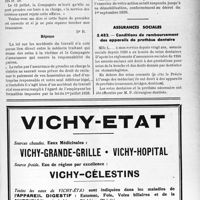 2504 - Page XLI-2449 - Correspondance. Accidents. Refus de prise en charge d'accident du travail par l’assurance / Assurances sociales. Conditions de remboursement des appareils de prothèse dentaire