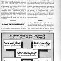 2552 - Page XLI-2489 - Correspondance. Accidents. Contestation de responsabilité d’accident du travail / Honoraires pour soins donnés à l'hôpital aux accidentés du travail