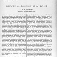 2592 - Page 2527 - Partie scientifique. Travaux originaux. Excitation médicamenteuse de la syphilis, par R. Barthélémy