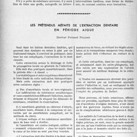 2597 - Page 2532 - Partie scientifique. Travaux originaux. Neurologie de guerre, par le Docteur Henri Schaeffer / Les prétendus méfaits de l'extraction dentaire en période aiguë, Docteur Fernand Pellier