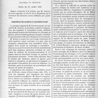 2601 - Page 2536 - Partie scientifique. L’actualité scientifique. Les Sociétés Savantes. Paris. Académie de chirurgie, Séance du 25 octobre 1939. Amputation des membres à l’anesthésie locale / Traitement des blessures cranio-cérébrales