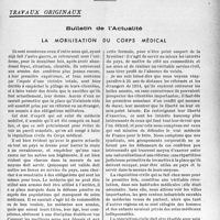 2604 - Page 2539 - Partie professionnelle. Travaux originaux. Bulletin de l’Actualité. La mobilisation du corps médical [Dr Rapho]