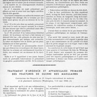 2632 - Page 2565 - Partie scientifique. Travaux originaux. Une anomalie du sommet pulmonaire droit : la scissure azygos, par le Professeur Laquerrière, Leçon de radiologie clinique à l’Hôpital Notre-Dame de Montréal / Traitement d’urgence et appareillage primaire des fractures de guerre des maxillaires. Conclusions des Rapports au Xe Congrès international de médecine et de pharmacie militaires (Washington, 7-15 mai 1939)