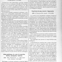 2640 - Page 2573 - Partie scientifique. L'actualité scientifique. Les Sociétés Savantes. Paris. Société médicale des hôpitaux de Paris. Endocardite récurrente au cours d’une chorée gravidique mortelle. Étude de la lacticémie, (5-5-1939) / Adéno-épithéliome du corps du pancréas, Exérèse chirurgicale. Guérison, (5-5-1939) / Transfusion du sang conservé. Organisation, (12-5-1939)