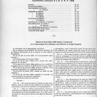 2649 - Page 2582 - Partie professionnelle. Documentation du temps de guerre. Modificatif n° 1 à l’annexe 2 à l’Instruction sur l’organisation et le fonctionnement de l’Intendance en campagne (Article 3 de l’annexe 2) / Contribution nationale 2 % B. C. P. P. 1939 / Décret du 19 octobre 1939 relatif à l’admission et à l’avancement des militaires non officiers en temps de guerre