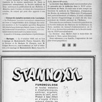 2650 - Page XXXVII-2583 - Dernières nouvelles. L’Académie de médecine / Société médicale de Passy (Haute-Savoie) / Clinique des maladies mentales et de l’encéphale / Mariages / Nécrologie [Docteur Jean Mallet]