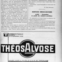 2692 - Page XLI-2619 - Correspondance. Questions diverses. Responsabilité civile d'un médecin mobilisé / Questions médico-militaires. Promotion ou grade de médecin auxillaire