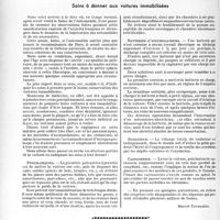 2721 - Page 2646 - Partie professionnelle. Bulletin de l’Actualité. Chronique automobile. Soins à donner aux voitures immobilisées [Marcel Toussaint] / La suspension des polices d’assurance-accidents pour les voitures immobilisées