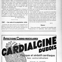 2728 - Page XLI-2653 - Correspondance. Questions diverses. Honoraires dus à un médecin mobilisé pour soins donnés dans un hôpital civil / Les soins à la population civile