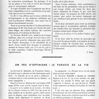 2777 - Page 2696 - Propos du jour. Nécessité de reviser les biotypologies et les critériums du recrutement militaire [J. Noir] / Un peu d’optimisme : le paradis de la vie [J. Noir]