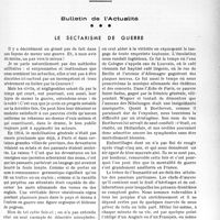 2788 - Page 2707 - Partie professionnelle. Bulletin de l'Actualité. Le sectarisme de guerre