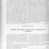 2827 - Page 2744 - Partie professionnelle. L’actualité professionnelle. L'hygiène navale à bord des bâtiments de combat. Le diabète traumatique [(La Presse Médicale; 10 mai 1939.)] / Ambroise paré opéra le prince de la Roche-sur-Yon à Bayonne