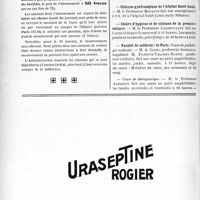 2841 - Page 2756-VI - Renseignements / Dernières nouvelles. Clinique chirurgicale infantile / Clinique gynécologique de l’hôpital Saint-Louis / Chaire d’hygiène et de clinique de la première enfance / Faculté de médecine de Paris