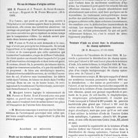 2854 - Page 2769 - Partie scientifique. L’actualité scientifique. Les Sociétés Savantes. Paris. Académie de chirurgie, Séance du 6 décembre 1939. Sur une maladie innommée (Cordons cutanés de lymphangite ?) / Un cas de tétanos d’origine utérine, 20-9-1939 / Académie de médecine. Étude sur les enfants qui marchent tardivement, (10-10-1939) / Teinture d’iode ou alcool dans la désinfection du champ opératoire, (17-10-1939)