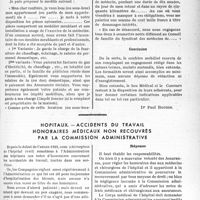 2890 - Page 2805 - Partie professionnelle. Bulletin de l’Actualité. Comment un praticien mobilisé peut-il faire conserver sa clientèle ? / Hôpitaux. - accidents du travail honoraires médicaux non recouvres par la commission administrative
