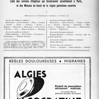2902 - Page III - Liste des services d’hôpitaux qui fonctionnent actuellement à Paris, et des Maisons de Santé de la région Parisienne ouvertes. I, Hôpitaux de l’Assistance publique de Paris