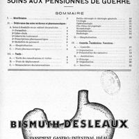3010 - Page 1 - Supplément mensuel. Documentation professionnelle permanente du médecin praticien. Soins aux pensionnés de guerre / Sommaire