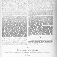 3074 - Page 19 - Tarif des accidents du travail. Tarif, Arrêté du 5 mai 1939. Titre VII, Certificats. -— Arbitrage. — Exécution de l’arrêté / II, Convention d’arbitrage. a) Texte