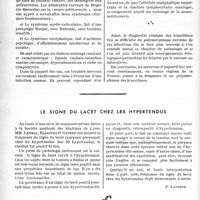 0017 - Page 14 - Partie scientifique. Travaux originaux. Il faut toujours penser aux brucelloses, par le Professeur Maurice Perrin, les Docteurs Louis Pierquin et Paul Leichtmann / Le signe du lacet chez les hypertendus [P. Lacroix]