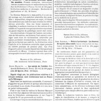 0021 - Page 18 - Partie scientifique. L’actualité scientifique. Les Livres. Les occlusions artérielles aiguës des membres, par H. Haimovici. Masson et Cie, éditeurs / Les calculs de l’uretère, par Pierre Macquet. Masson et Cie, éditeurs, Paris / Précis d’actinologie : Les Sources de rayons ultra-violets, par Jean Saidman. Gaston Doin et Cie, éditeurs, Paris