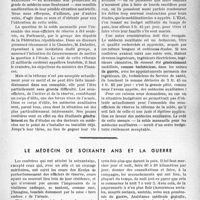 0028 - Page 25 - Partie professionnelle, Hygiène, Assistance, Mutualité, Intérêts corporatifs, Variétés. Bulletin de l’Actualité. Les médecins auxiliaires et la solde mensuelle / Le médecin de soixante ans et la guerre