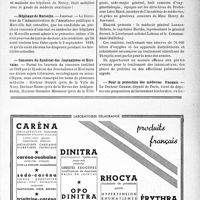 0040 - Page XI-37 - Dernières nouvelles. En Belgique, les médecins sous-officiers seront promus à bref délai médecins officiers / Hôpitaux de Marseille / Concours du Syndicat des Journalistes et Ecrivains / Camions d’oxygénothérapie aux armées / Pour la protection des médecins français