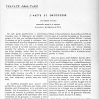 0044 - Page 41 - Partie scientifique. Travaux originaux. Diabète et grossesse, par Henri Vignes