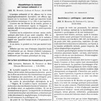 0051 - Page 48 - Partie scientifique. L’actualité scientifique. Les Sociétés Savantes. Paris. Académie de médecine. Chimiothérapie du trachome par l’azoique sulfamidé n° 33, (24-10-1939) / Sur la flore microbienne des traumatismes de guerre, (7-11-1939) / Académie de chirurgie. Bactériémie à « perfringens » post-abortum, (18-10-1939)