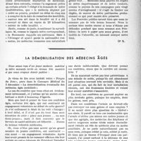 0060 - Page 57 - Partie professionnelle, Hygiène, Assistance, Mutualité, Intérêts corporatifs, Variété. Bulletin de l’Actualité. Les médecins français sont-ils défendus ?. Réponse à un confrère mobilisé / La démobilisation des médecins âgés