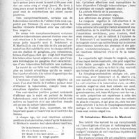 0077 - Page 74 - Partie scientifique. Les réactions tuberculiniques dans la pratique médicale infantile, par le Docteur R. Liège. Cuti-réaction de Von Pirquet / Intradermo. Réaction de Mantoux
