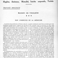 0090 - Page 87 - Partie professionnelle. Bulletin de l’Actualité. Sur l’exercice de la médecine