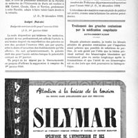0102 - Page XLIII-99 - A travers l’officiel. Enseignement de la médecine / Budget (Patente) / Code de la famille / Tribunaux départementaux des pensions / Traitement des grandes contusions par la médication coagulante