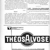 0105 - Page 102-XLVI - Correspondance. Questions diverses. Déontologie Procédés de réclame / Succession d'un médecin décédé. La veuve peut-elle faire gérer la clientèle ?