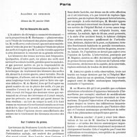 0128 - Page 123 - Partie scientifique. L’actualité scientifique. Les Sociétés Savantes. Paris. Académie de chirurgie, Séance du 10 janvier 1940. Sur les blessures des nerfs / Sur l’entorse du genou
