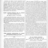 0129 - Page 124 - Partie scientifique. L’actualité scientifique. Les Sociétés Savantes. Paris. Académie de médecine. L’hypotension consécutive à l’injection de venin de cobra, (14-11-1939) / L’acide quinoléine-carbonique dans les douleurs des cancers secondaires des os, (21-11-1939) / Action protectrice antimicrobienne du p-amino-phénylsulfamide appliqué sur les plaies, (21-11-1939) / Société médicale des hôpitaux de Paris. Phlegmon gangréneux cervical consécutif à un abcès amygdalien, (27-10-1939) / Un cas d’anémie pernicieuse observé chez un enfant de six ans, (27-10-1939)