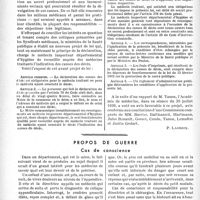 0139 - Page 134 - Partie professionnelle, Hygiène, Assistance, Mutualité, Intérêts corporatifs, Variété. Travaux originaux. Bulletin de l'Actualité. Sur la déclaration des causes des décès. Un nouveau projet de loi / Propos de guerre. Cas de conscience [P. Lacroix]