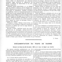 0143 - Page 138 - Partie professionnelle, Hygiène, Assistance, Mutualité, Intérêts corporatifs, Variété. Travaux originaux. Bulletin de l'Actualité. Variétés. Héloise et Abailard [J. Noir] / Documentation du temps de guerre. Extraits du décret du 23 décembre 1939 sur le tour de départ aux Armées
