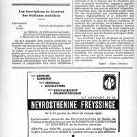 0147 - Page 142-XLVI - A travers l’officiel. Les examens du P. C. B. des étudiants appelés sous les drapeaux / Les inscriptions de doctorat des étudiants mobilisés