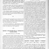 0170 - Page 163 - Partie scientifique. L’actualité scientifique. Les Sociétés Savantes. Paris. Académie de chirurgie, Séance du 17 janvier 1940. Danger des sutures primitives et des esquillectomies insuffisantes / Injections intra-artérielles dans le traitement des fractures ouvertes, (8-11-1939) / Société médicale des hôpitaux de Paris. Etudes sur le taux de l’amide nicotinique dans le sang à l’état pathologique, (6-10-1939) / Appendicite chronique, diagnostic et traitement, (13-10-1939)