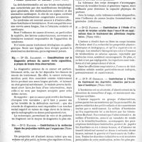 0171 - Page 164 - Partie scientifique. L’actualité scientifique. Les Thèses. La dolichosténomélie chez l’enfant (syndrome de Marfan), par Dr L. Saussol (Thèse 1939.) / Considérations sur le diagnostic précoce du cancer recto-sigmoïdien, à propos de trente-trois observations, par Dr Ch. Jalabert / Contribution à la médecine légale des projectiles tolérés par l’organisme, par Dr O. Hansch (Thèse 1939) / Contribution à l’étude d’un oxyde de terpène soluble dans l’eau et de ses applications dans le traitement des affections respiratoires, par Dr Cl. Patron (Thèse 1939.) / Contribution à l’étude du traitement des diarrhées infantiles par le sulfate d’hordénine, par Dr P.-H. Germain (Thèse 1939)