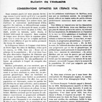 0172 - Page 165 - Partie professionnelle. Bulletin de l'Actualité. Considérations optimistes sur l'espace vital