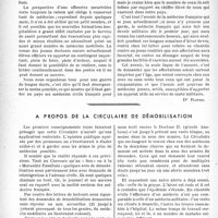 0213 - Page 206 - Partie professionnelle, Hygiène, Assistance, Mutualité, Intérêts corporatifs, Variété. Bulletin de l’Actualité. Les affectations des médecins de réserve [Dr Rapho] / A propos de la circulaire de démobilisation [G. Lavalée]
