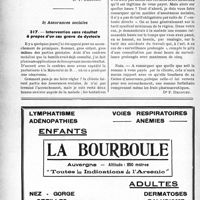0231 - Page 224-LIV - Correspondance. Application des tarifs d’honoraires. a) Accidents du travail. Pansement long à faire / b) Assurances sociales. Intervention sans résultat à propos d’un cas grave de dystocie