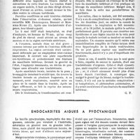 0247 - Page 240 - Partie scientifique. Clinique chirurgicale. Un cas de rupture sous-cutanée de la trachée par coup de pied de cheval / Endocardites aigües à pyocyanique