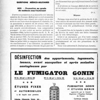 0275 - Page 268-LIV - Correspondance. Accidents du travail. Le remplaçant d’un médecin est-il garanti par la loi sur les accidents du travail ? / Questions médico-militaires. Promotion au grade de médecin sous-lieutenant