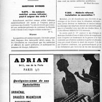 0361 - Page 354-XLVIII - Correspondance. Questions médico-militaires. Droit des médecins auxiliaires aux vivres remboursables / Questions diverses. Un médecin mobilisé comme infirmier, peut-il soigner des civils ? / Médecin réformé. Installation ou association ?
